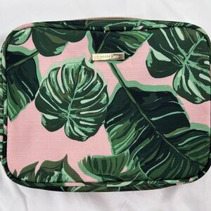Sophia Joy Pink and Green Leaf Print Cosmetic Bag